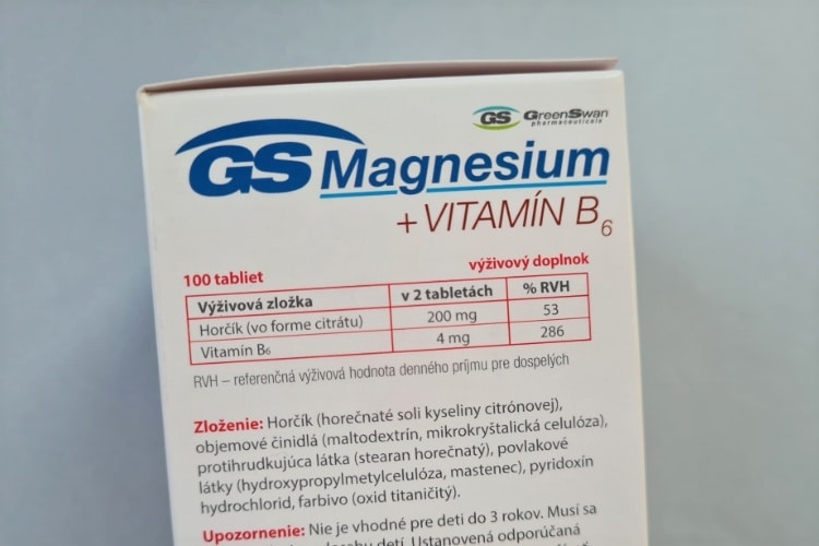 GS Magnesium + VITAMÍN B6 zloženie